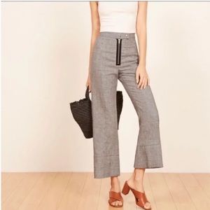 Reformation Dune Wide-Leg Pants, Boston Check, Size: 2